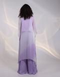 Elegant Lavender Ensemble Featuring Embellished Kaftan and Flowing Flared Pants_1