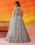 Elegant Net Fabric Sequins Embroidered Lehenga Choli Set with Dupatta - Buy_4