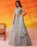 Elegant Net Fabric Sequins Embroidered Lehenga Choli Set with Dupatta - Buy_5