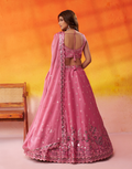 Elegant Organza Lehenga Choli Featuring Sequins Thread Embroidery with Dupatta - Buy_11
