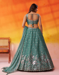 Elegant Organza Lehenga Choli Featuring Sequins Thread Embroidery with Dupatta - Buy_4