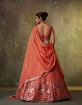 Elegant Organza Lehenga Choli Featuring Sequins Thread Embroidery with Dupatta - Buy_7