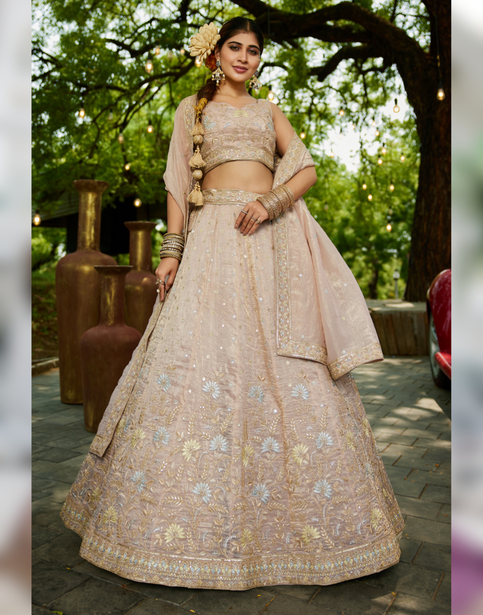 Elegant Sequin Work Lehenga Choli & Dupatta Wedding & Festive Wear_3