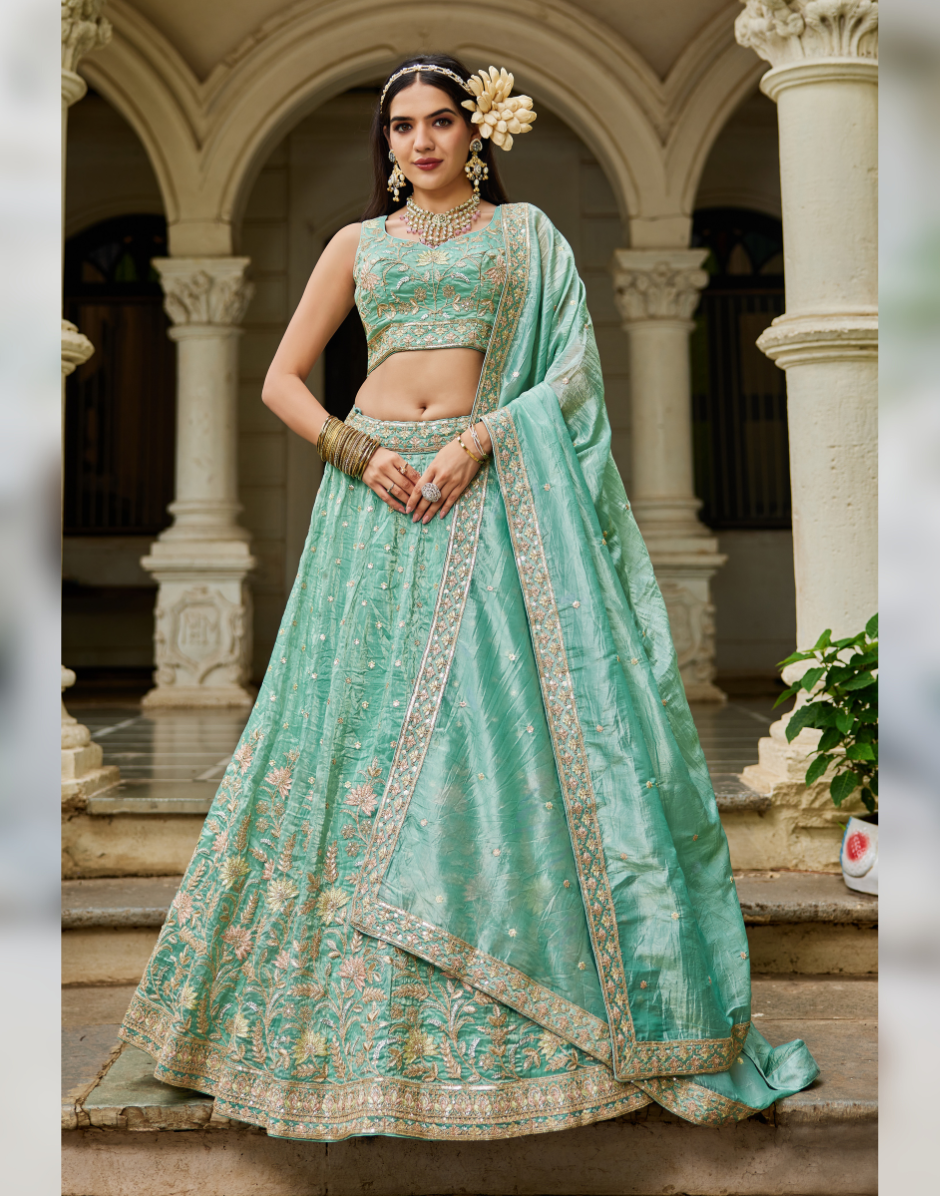 Elegant Sequin Work Lehenga Choli & Dupatta Wedding & Festive Wear_5
