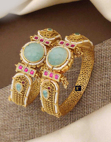 Elegant Stone-Studded Bangle Kada Traditional Jewelry for Weddings & Festive Wear