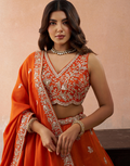 Elegant Tissue Sequinned & Zari Embroidered Lehenga Choli Set with Flowing Dupatta_1