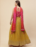 Elegant Yellow Georgette Embroidered Lehenga Choli Set with Chinon Dupatta for Special Occasions_3