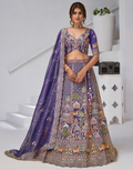 Exquisite Organza Tissue Bridal Lehenga with Temple and Cow Motifs Blouse & Dupatta Traditional Charm - Buy_3