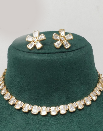 Exquisite Stone-Studded Necklace & Earrings Set Perfect for Weddings, Parties & Ethnic Wear