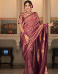 Festive Banarasi Art Silk Saree with Zari Woven Motifs Elegant Jacquard Finish - Buy_4