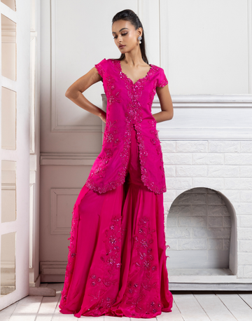 Fuchsia Bloom Ensemble Co-ord Lehenga Set