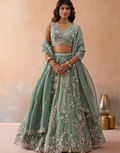 Glamorous Green Tissue Beads & Sequins Work Lehenga for Wedding & Party Wear_2