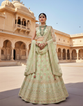 Glamorous Net Sequins Work Lehenga Blouse with Dupatta Bridal & Celebration Wear - Buy