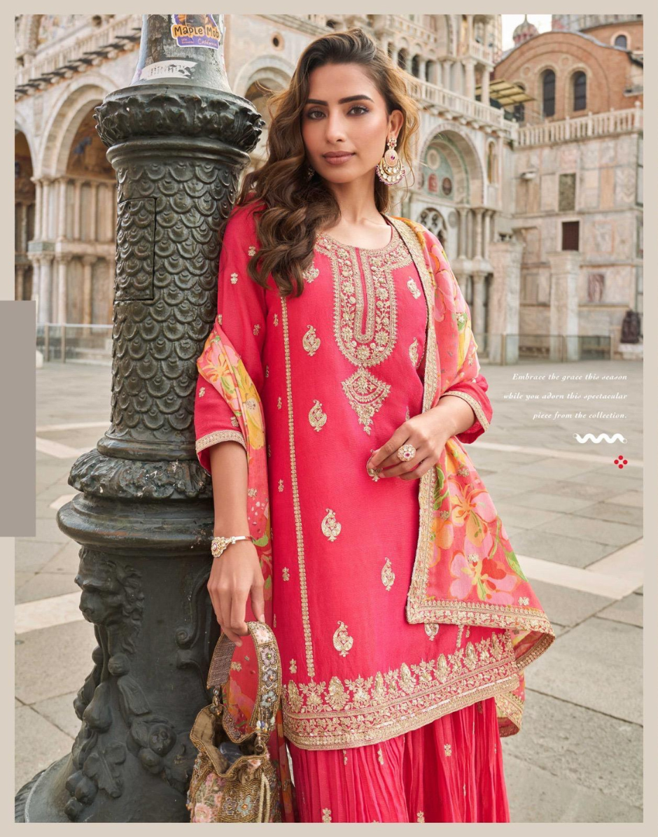 Glamorous Pink Silk Sharara Set Embroidered Top with Dupatta for Elegant Ethnic Look - Buy_2