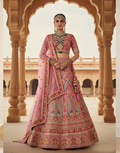 Glamorous Velvet Lehenga Choli with Beads, Stones & Embroidered Net Dupatta - Buy
