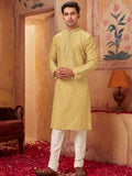 Golden Sands Kurta & White Pajama - Rent