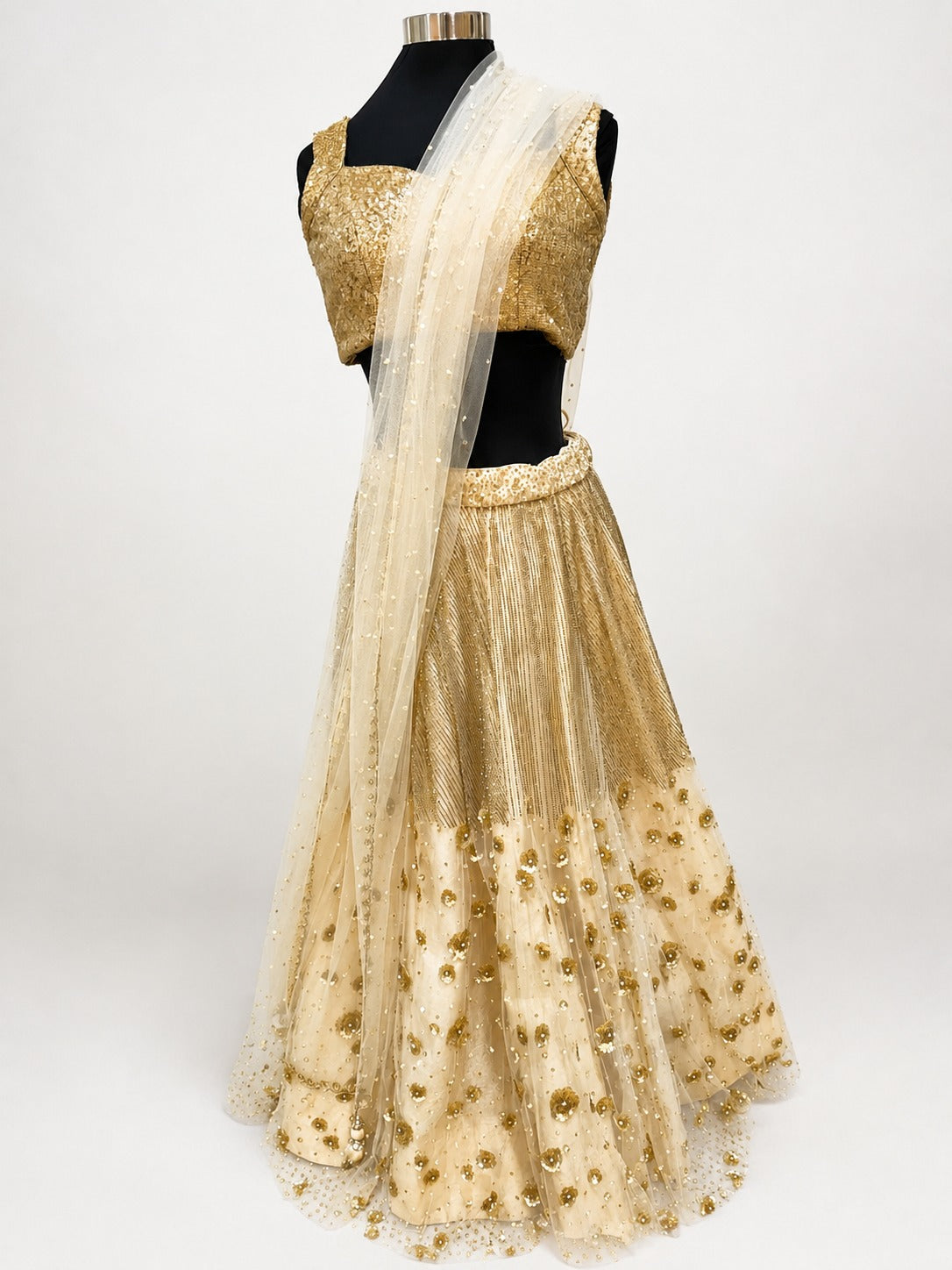 Gold Partywear Lehenga for Sangeet - RENT