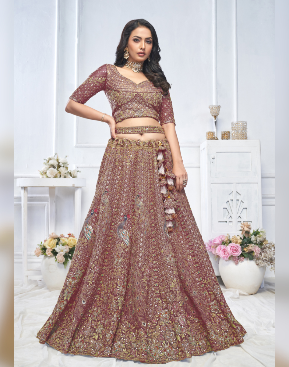 Graceful Embroidered and Embellished Bridal Lehengas_17