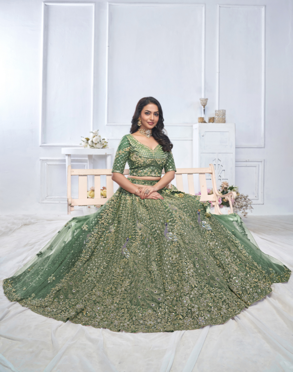 Graceful Embroidered and Embellished Bridal Lehengas_4