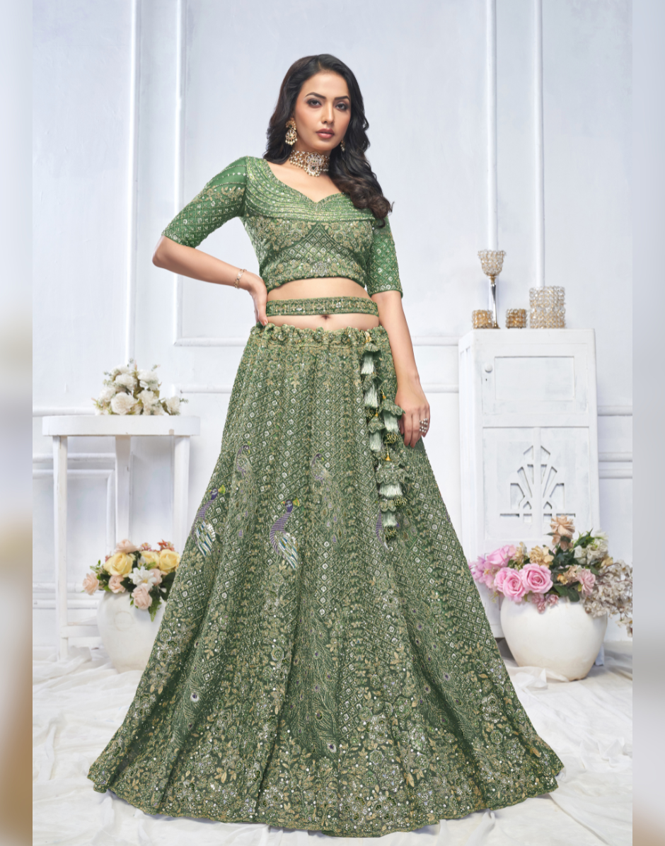 Graceful Embroidered and Embellished Bridal Lehengas_6