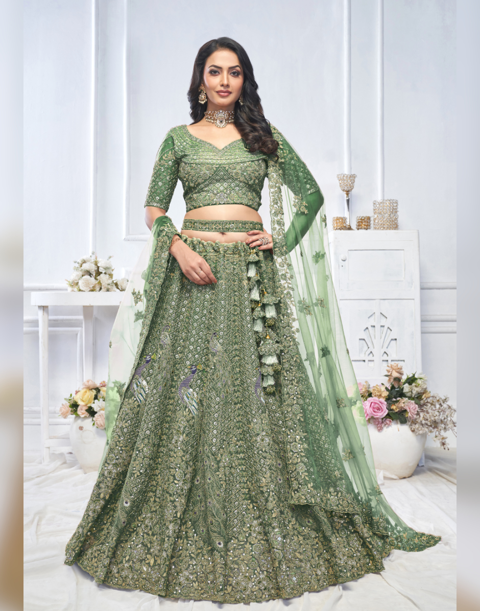 Graceful Embroidered and Embellished Bridal Lehengas_7