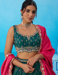 Graceful Silk Lehenga Set with Heavy Beads & Sequins Embroidery_11