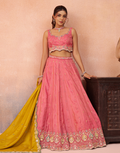 Graceful Silk Lehenga Set with Heavy Beads & Sequins Embroidery_4