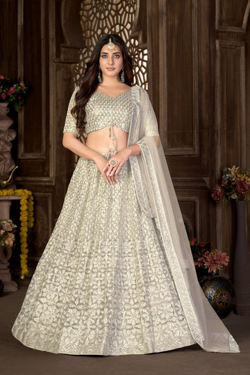 white brial lehenga