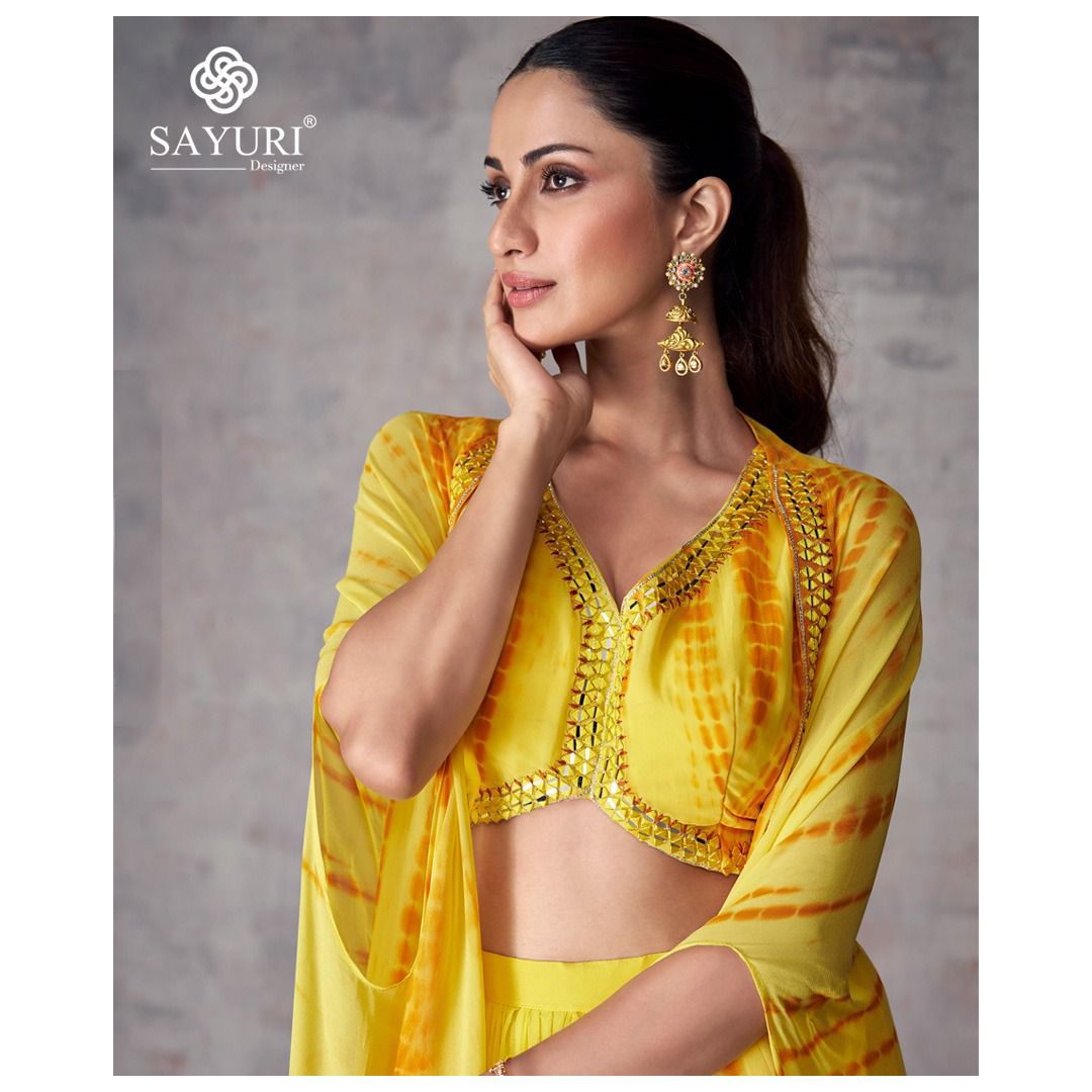 Yellow Zari Embroidered Jacket With Blouse And Plazo (Set of 3) - Rent