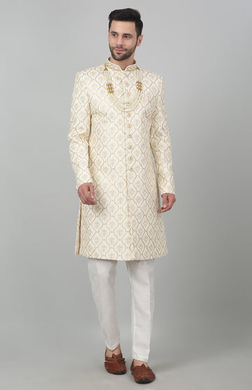 Harsh Utsav Thread Embroidered Sherwani Set - Rent