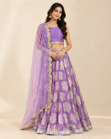 Lavendar Partywear Lehenga for Sangeet - RENT