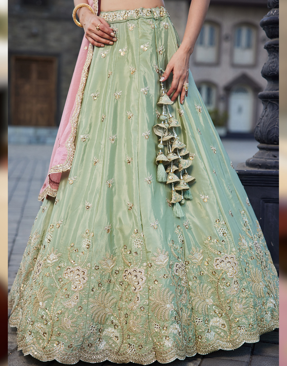 Luxurious Satin Silk Sequin Embroidered Stitched Lehenga Choli with Dupatta Perfect for Weddings & Special Occasions