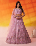 Luxury Net Fabric Lehenga Choli Featuring Intricate Sequins Embroidery with Dupatta - Buy
_3