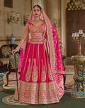 Majestic Art Silk Heavy Work Lehenga Set with Embroidery & Embellishments Ideal for Brides & Bridesmaids - Buy