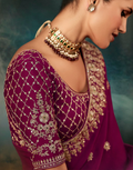 Majestic Magenta Handcrafted Saree Luxurious Aari and Handwork Detailing for Special Occasions - Buy_1