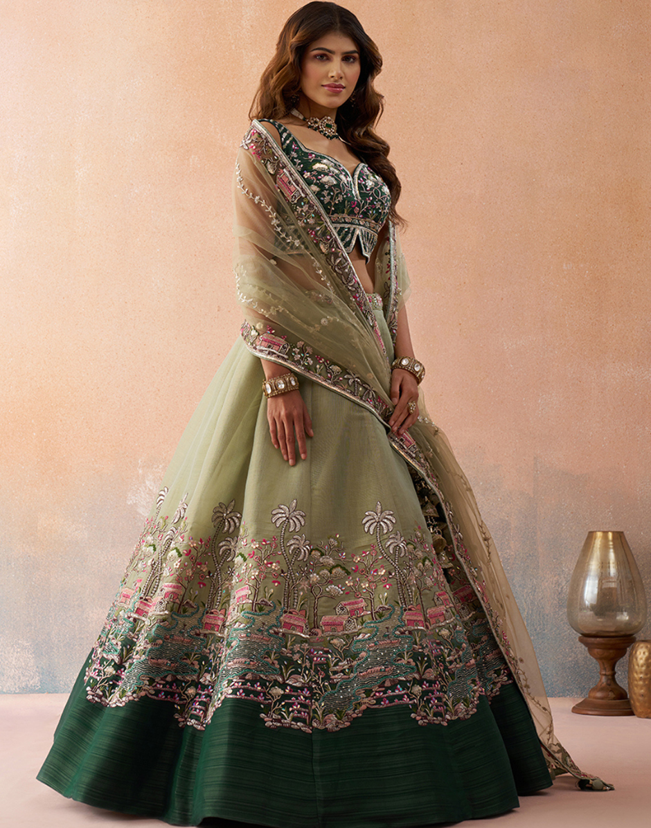 Majestic Net Sequins Embroidered Lehenga Set for Wedding, Reception & Party Wear