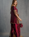 Maroon Sequin Embroidered Punjabi Salwar Suit Set with Stylish Dupatta_1
