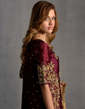 Maroon Sequin Embroidered Punjabi Salwar Suit Set with Stylish Dupatta_2