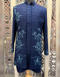 Men’s Designer Kurta Jacket Set with Nature-Inspired Bird Embroidery
