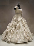 Meraj couture's Silver Ruffled Gown-RENT_1