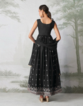 Midnight Muse Black Embroidered Anarkali Set with Graceful Dupatta Timeless Ethnic Charm - Buy_1