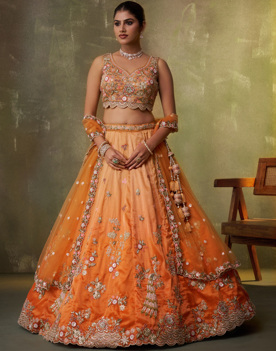 Modern Tissue Fabric Lehenga with Luxe Sequin Embroidery & Dupatta - Buy_2