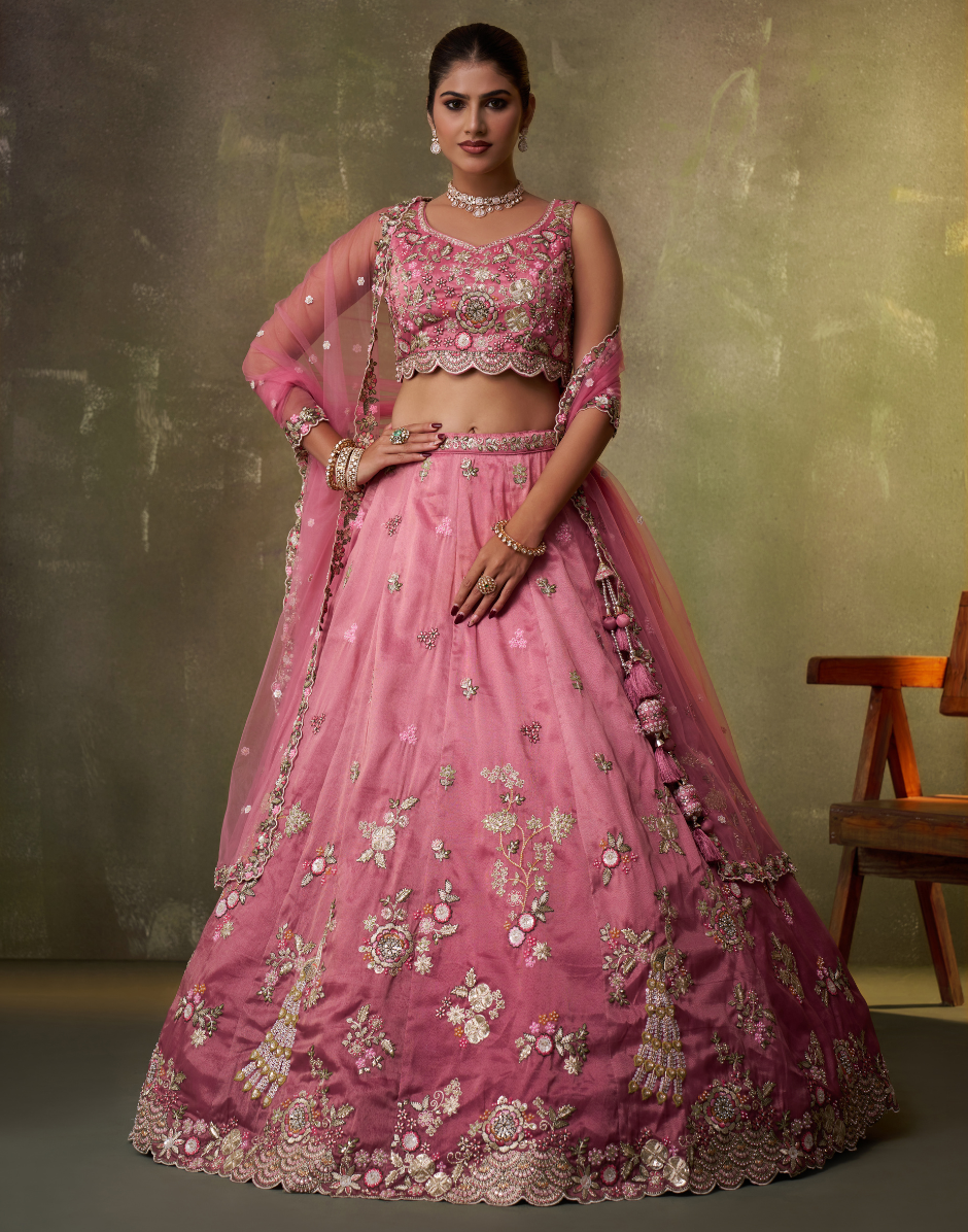 Modern Tissue Fabric Lehenga with Luxe Sequin Embroidery & Dupatta - Buy_4