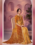 Mustard Satin Silk Bandhani Saree with Two-Tone Shaded Print & Elegant Hand Embellishments - Buy_2