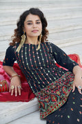 Navy Blue Faux Chiffon Trendy Lehenga Choli - Clearance_2