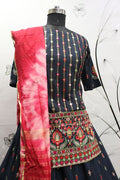 Navy Blue Faux Chiffon Trendy Lehenga Choli - Clearance_5