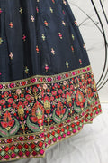 Navy Blue Faux Chiffon Trendy Lehenga Choli - Clearance_6