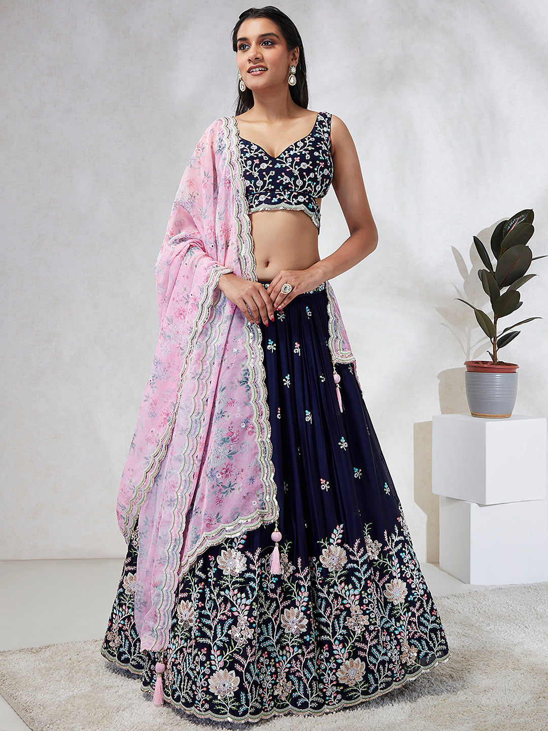 Navy Blue Lehengas For Timeless Elegance At Every Celebration - Rent