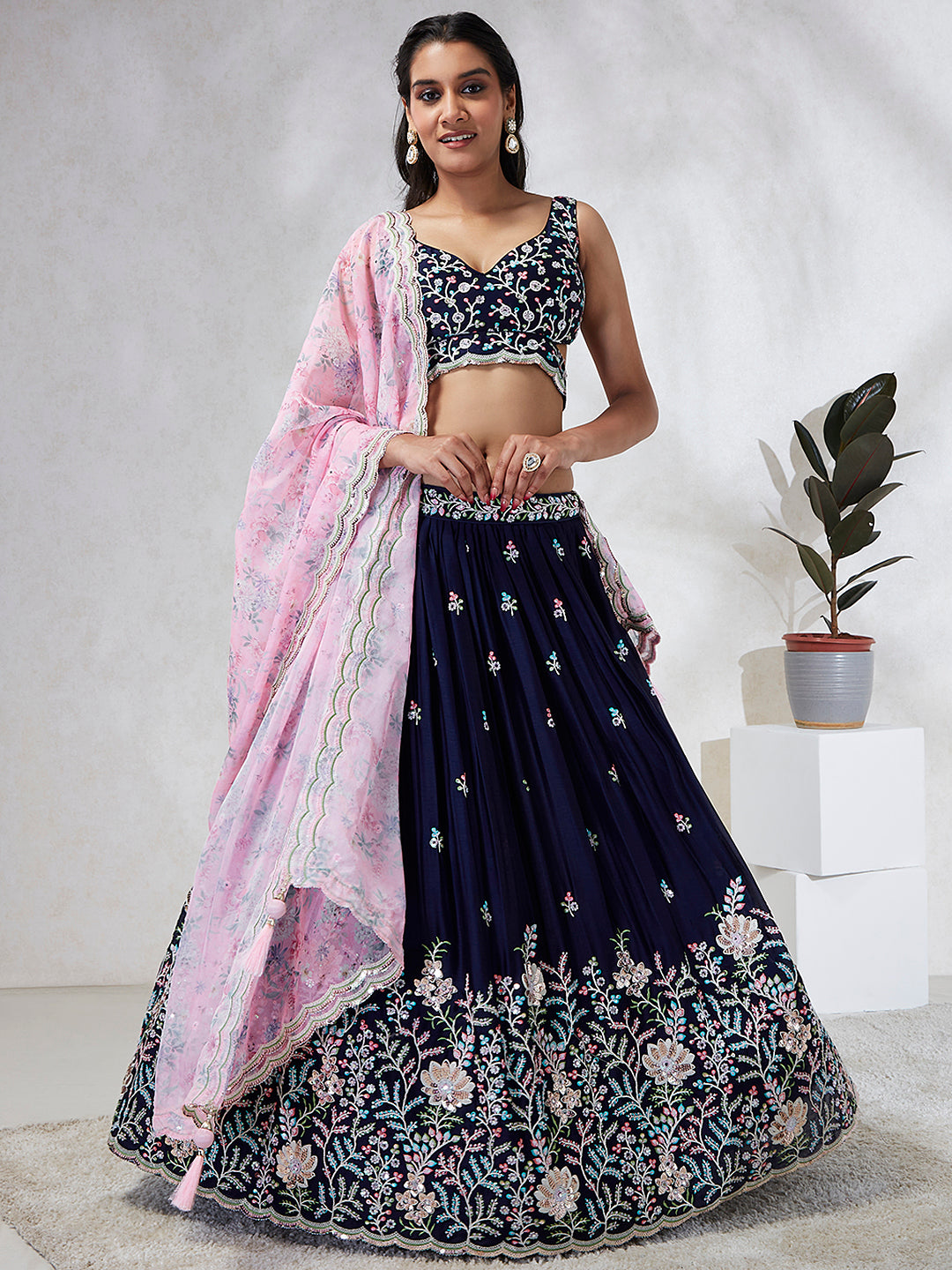 Navy Blue Lehengas For Timeless Elegance At Every Celebration - Rent
