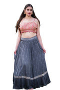 Elegant Grey Embroidered Sequin Lehenga with Stylish Blouse and Jacket